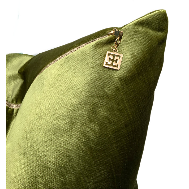 Verona Velvet Square Throw Pillow Cover & Insert, Green