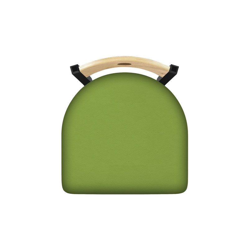 Tabouret pivotant Voltaire, Érable moyen, Noir froissé, Siège Canter Kiwi Green / dossier en érable natu