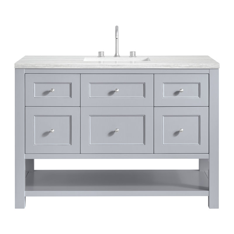 Breckenridge 48'' W Single Vanity, Serenity Blue, White Zeus, 8" Widespread