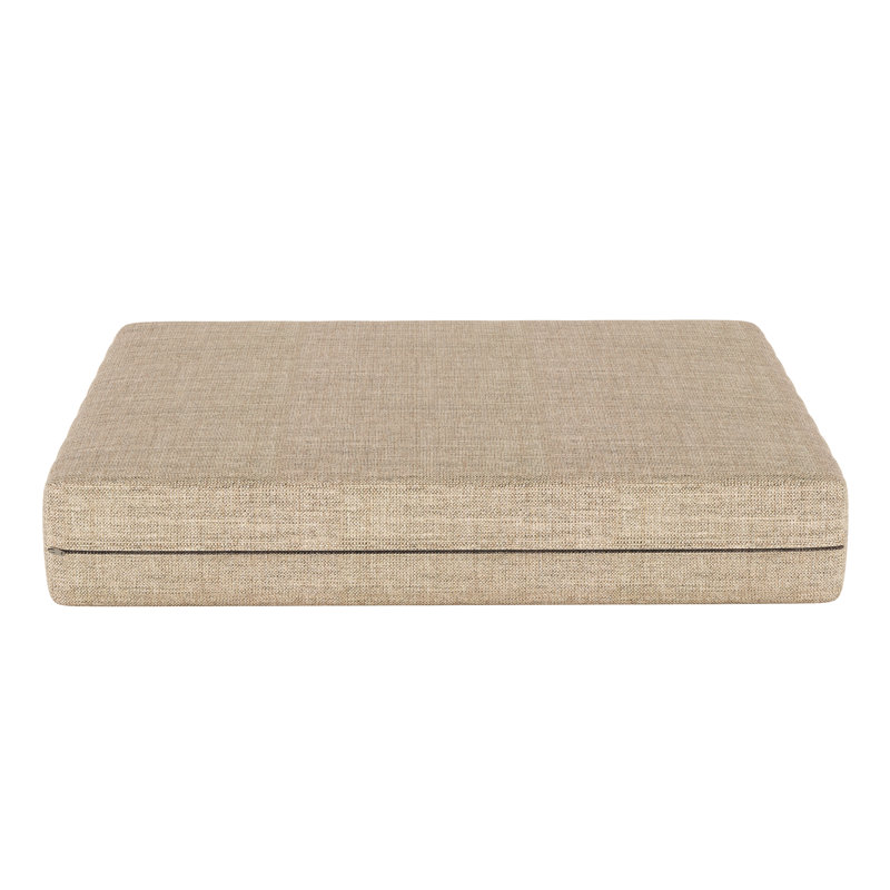 Ottoman Outdoor Patio Cushion With Sunbrella Fabric, Cast Ash Sunbrella® Plainweave