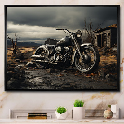 «Jaze Grey Moto», photographie de paysage monochrome encadrée sur toile
