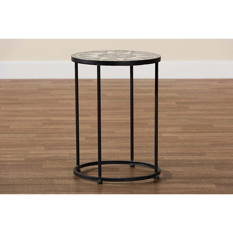 Favazza Round Glass Outdoor Side Table , 14 " W 14 " D