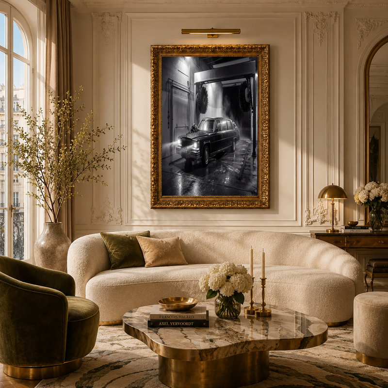 Art mural sur toile noir et blanc, H 24 po x l 36 po