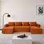 Canapé modulaire en forme de U 132 po Corduroy Cloud, sans assemblage, avec méridienne et porte-gobelets, bleu, 4 places-504225370