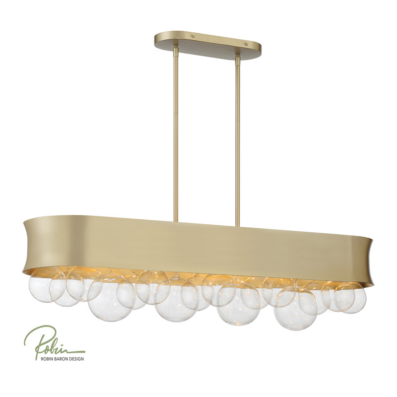 Everly Quinn Verdi Square Transitional Soft Gold Finish Island