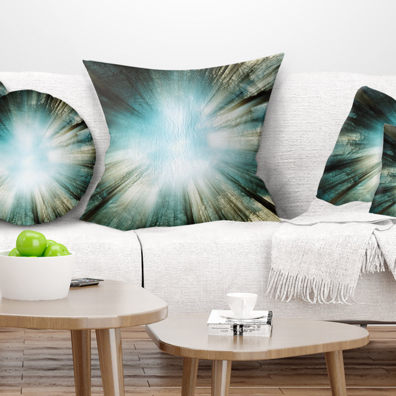 Lumière du ciel - coussin abstrait imprimé, 18 po x 18 po, Coussin décoratif
