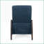 Fauteuils inclinables, fauteuil inclinable moderne en tissu avec coussin plus épais Mid-Century | Bleu marine | Pieds en bouleau