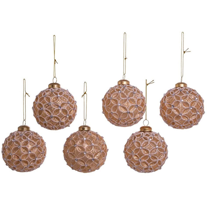 3.15'' Geometric Glass Ball Ornament