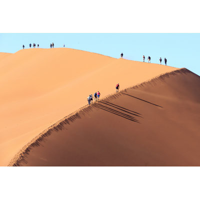 People Climbing a Dune in Sossusvlei Namibia 1 Piece Wrapped Canvas Wall Art