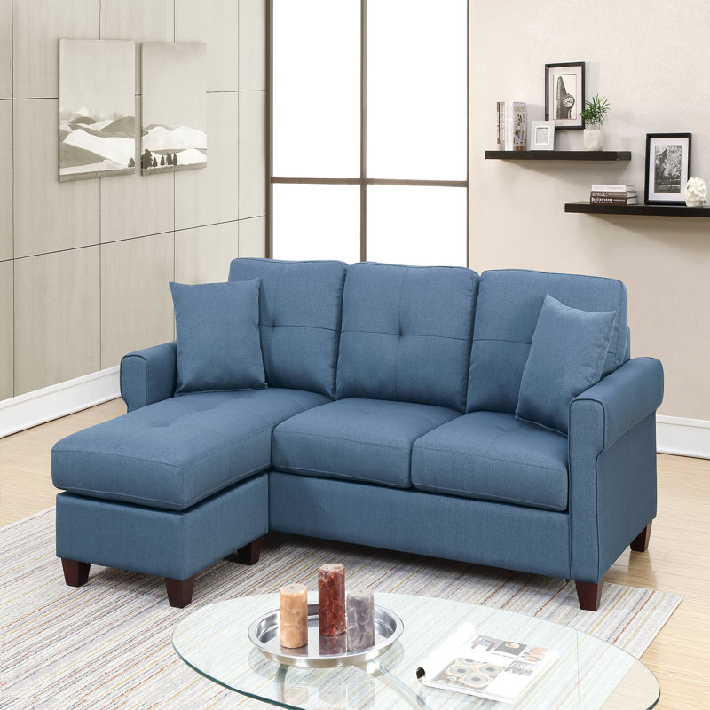 Canapé modulaire 2 pièces bleu