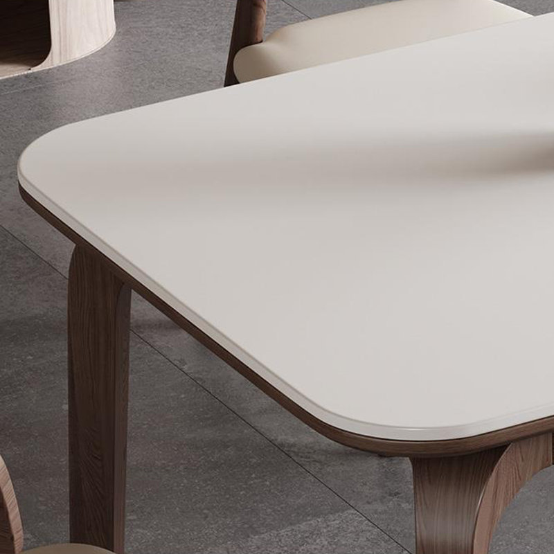 Modern Simple Durable Rock Slab Dining Table Set, 29.52"H x 55.11"L x 31.49"W
