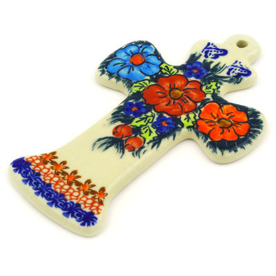 Croix de 7 po en céramique polonaise