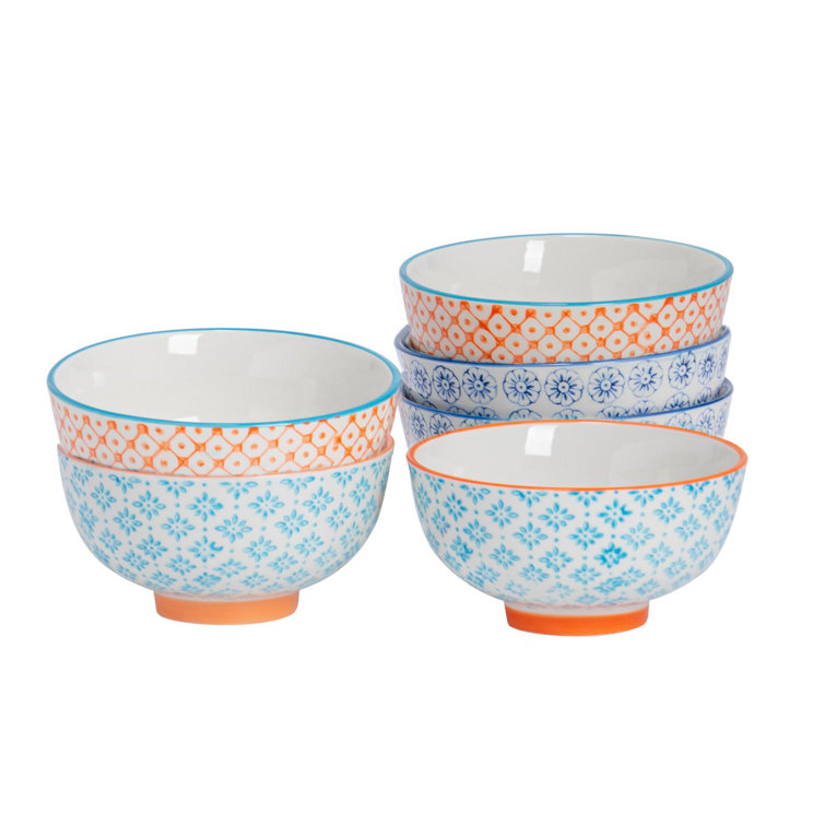 Nicola Spring - Hand-Printed Rice Bowls - 12cm - 3 Colours