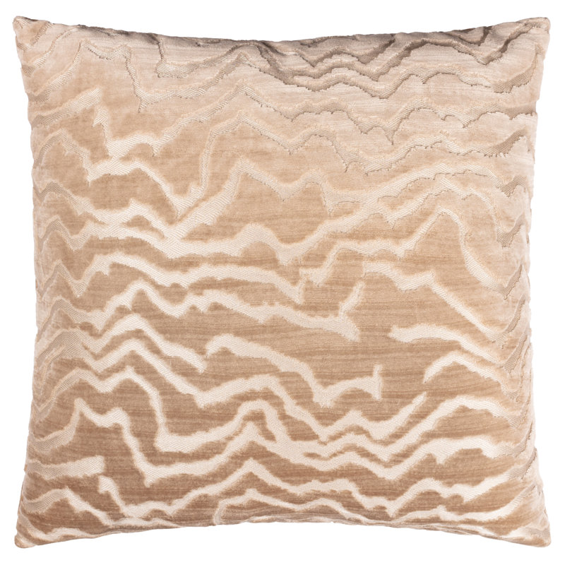 Tierra Abstract Square Cushion, Feather, Beige Abstract