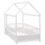Lit simple en bois avec structure de toit de maison, garde-corps de clôture-28955806-28955807