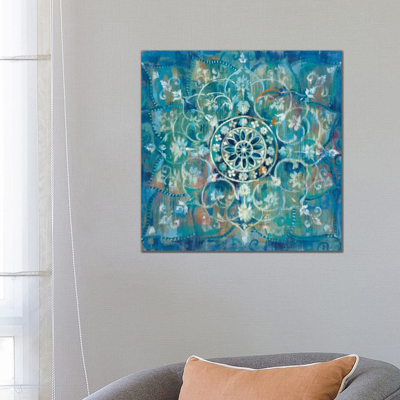 Mandala In Blue Iii by Danhui Nai - Painting on Canvas, Wrapped Canvas, 45.72 cm H x 45.72 cm W x 1.91 cm D