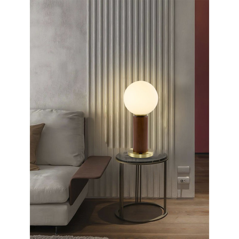 Transitional 1-Light Dark Oak Table Lamp 