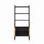 Bibliothèque à porte d'armoire en rotin naturel, présentoir à double fonction et rangement fermé pour les espaces de vie modernes