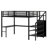 Metal Loft Bed With L-Shaped Desk And USB, Wardrobe And  Shelf, High Loft Bed With LED For Kids Teens Adults-268928733-268928735