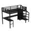 Lit mezzanine avec bureau en L et port USB, lit mezzanine avec garde-robe et tablette réglable pour les adolescents adultes-114221502-114221503