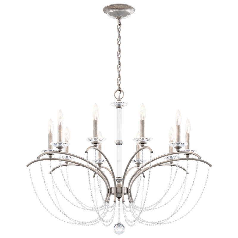 Priscilla 10 - Light Chandelier, White, Optic Crystal