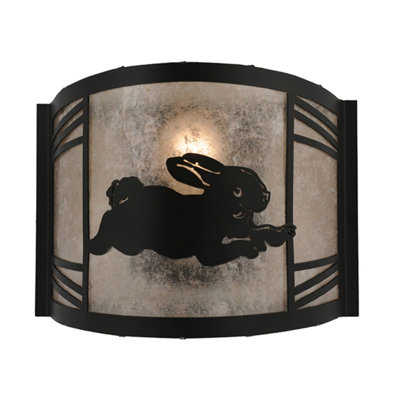 Rabbit On The Loose 1 - Light Flush Mounted Sconce