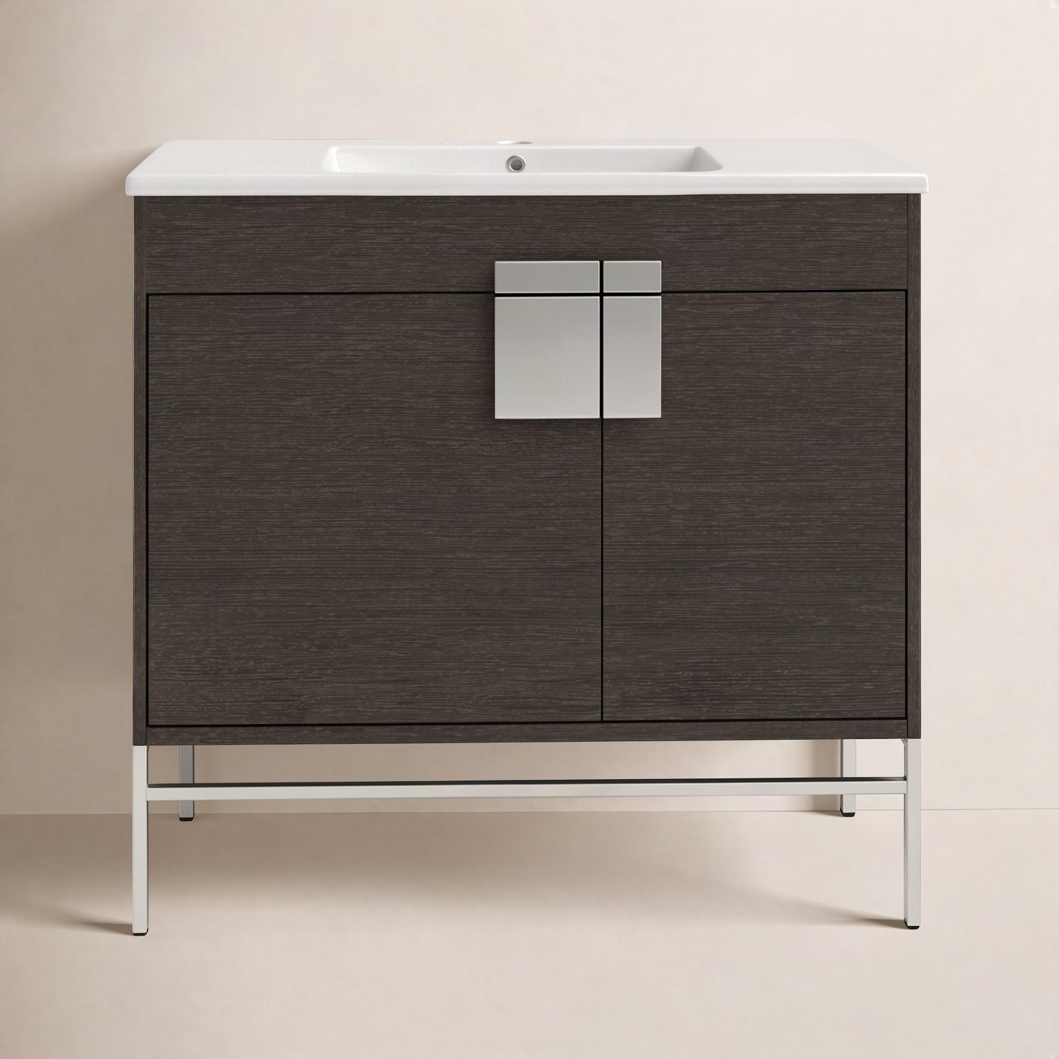Maisie 36'' Single Bathroom Vanity, Black, Polished Chrome