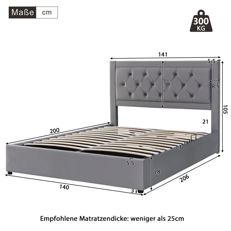 Balys Upholstered Ottoman Bed