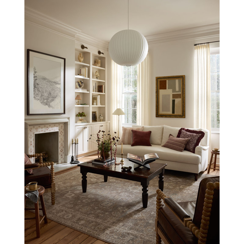 Louisa Taupe and Ivory Synthetic Rectangular Area Rug 3.6x5.6