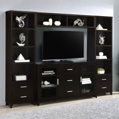 Barnaby Cappuccino 4-Piece Rectangular Entertainment Center
