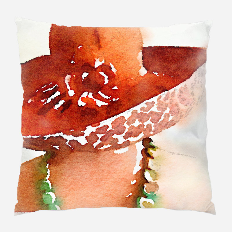Coussin décoratif aquarelle Mako, Microsuède, Intérieur