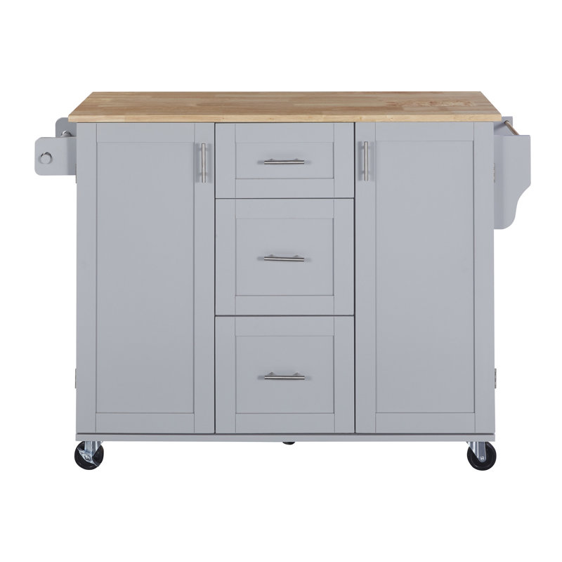 Kitchen Cart With Internal Storage Space, Grey-blue, Keep Your Essentials Organized Stable Wheels, Smooth Movement In