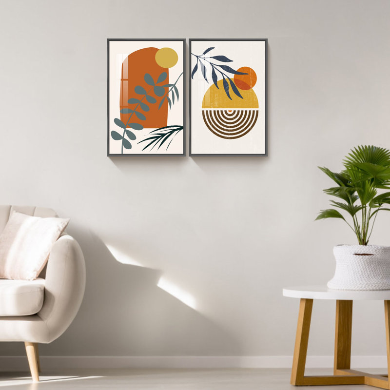 Boho Artwork, 2 pièces, H 16 po x l 24 po x P 1 po, Noir