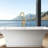 Modern Bathroom Freestanding Bathtub Faucet With Hand Shower - Robust Metal In Construction, Beauty