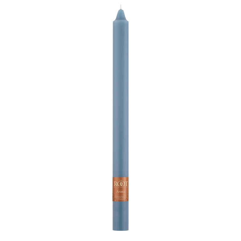 Williamsburg Blue Smooth Satin 12" Beeswax Taper Candles, Set of 12
