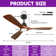 Karlena 52'' Ceiling Fan with LED Lights and Remote Control