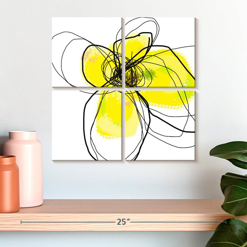 Pétales jaunes III, H 18 po x l 18 po