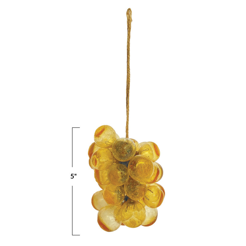 Ornement en verre ambré en grappe