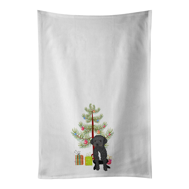 Ensemble de 2 serviettes de cuisine Labrador Retriever, Doodle noir et blanc 1