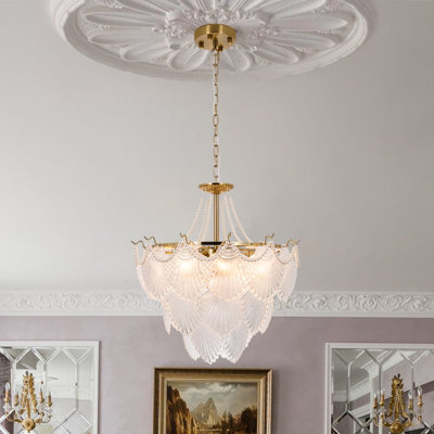 24" Shell-shaped Crystal Chandelier