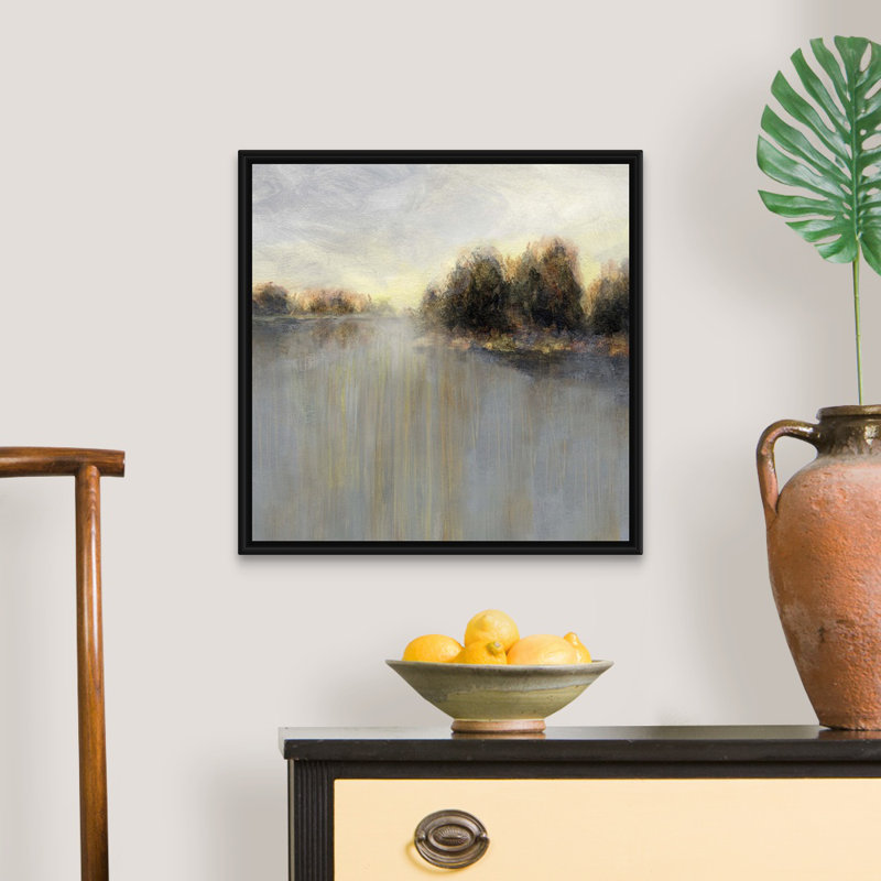 Rainy Sunset II - reproduction d'art sur toile, H 21,7 po x l 21,7 po x P 1,75 po, Cadre flottant noir