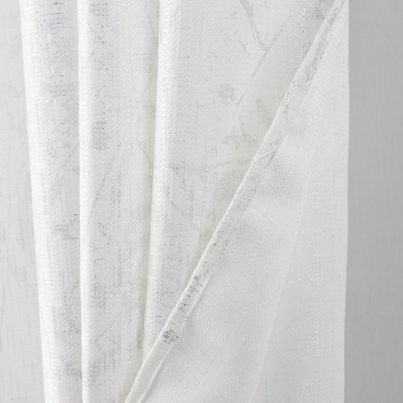 Ensemble de rideau de fenêtre Brighton, Blanc / argenté
