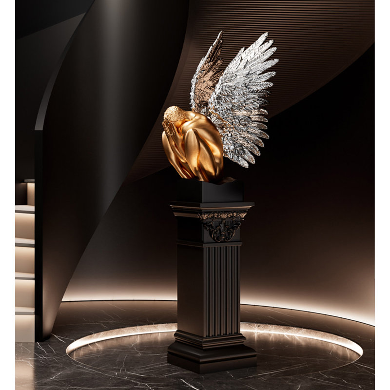 Modern Creative Angel Sculpture Glass Fiber Reinforced Plastic Decorative Items, Gold
