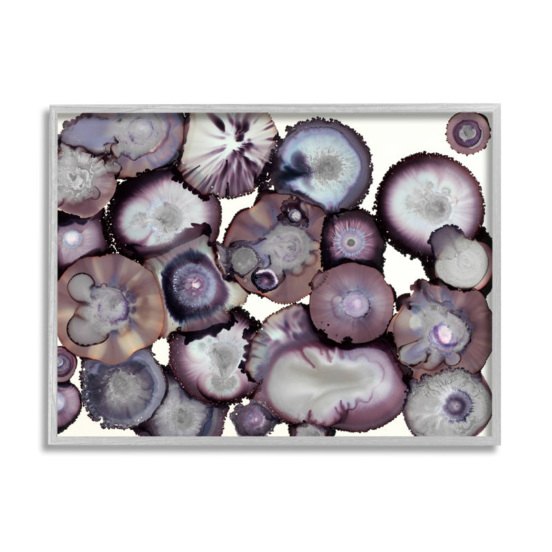 Géode abstraite grise et mauve, L 11 po x H 14 po, Estampe numérique Farmhouse