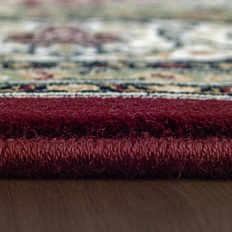 Tapis oriental rouge / ivoire Attell, Rond 5 pi 3 po