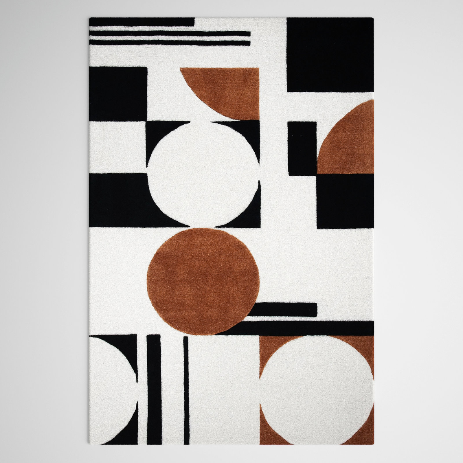 Antoni Handmade Wool Ivory/Black/Brown Rug, Rectangle 2' x 3'