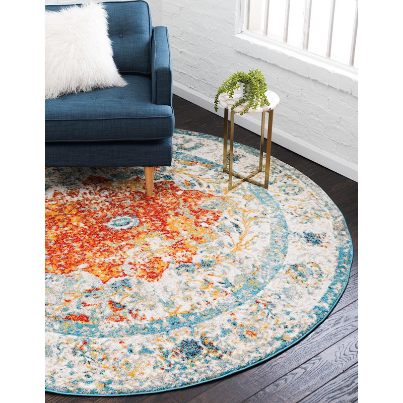 Walmoor Oriental Indoor Rug, Round 8'