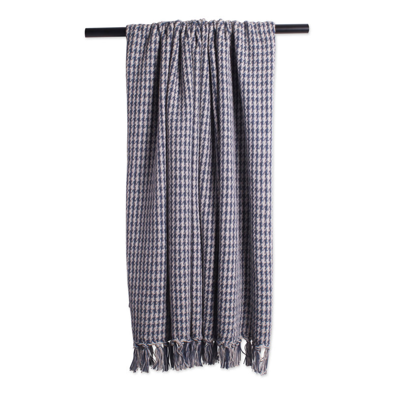 Jeté en coton Dll, bleu