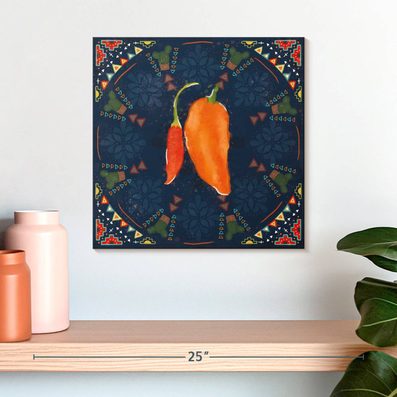 Yarlin Tex Mex Fiesta VI foncé, H 16 po x l 16 po
