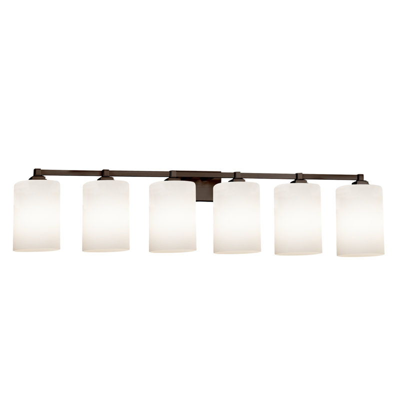 Barre d'éclairage de salle de bain à intensité variable 6 lumières Casson, Bronze foncé